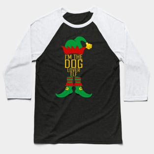 I'm The Dog Lover Elf Matching Family Group Christmas Baseball T-Shirt